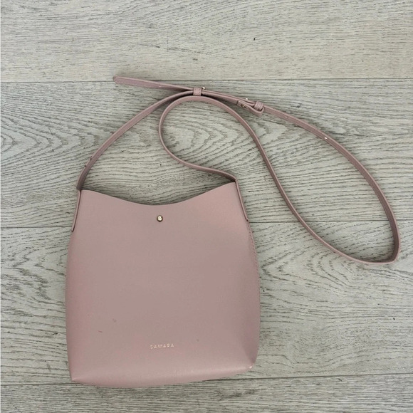 SAMARA vegan leather medium crossbody/shoulder bag color- peony - Picture 11 of 16